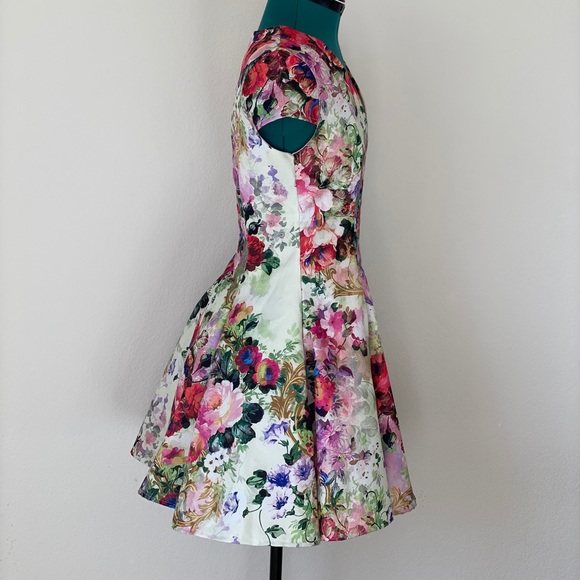 Floral True Decadence Mini Tea V-neck dress Sz 10 - Picture 3 of 11